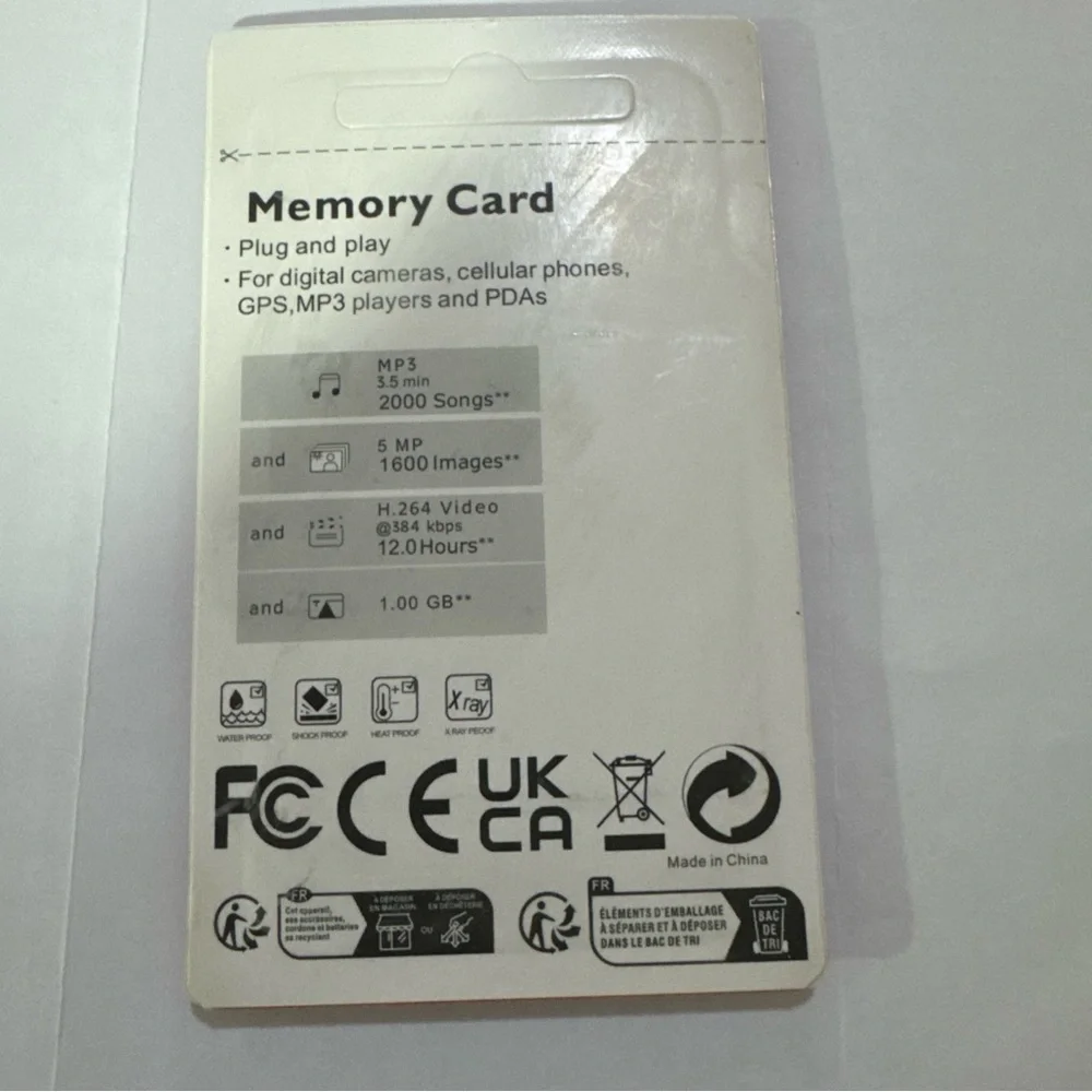 Adidas White and Gray Memory Card Packaging